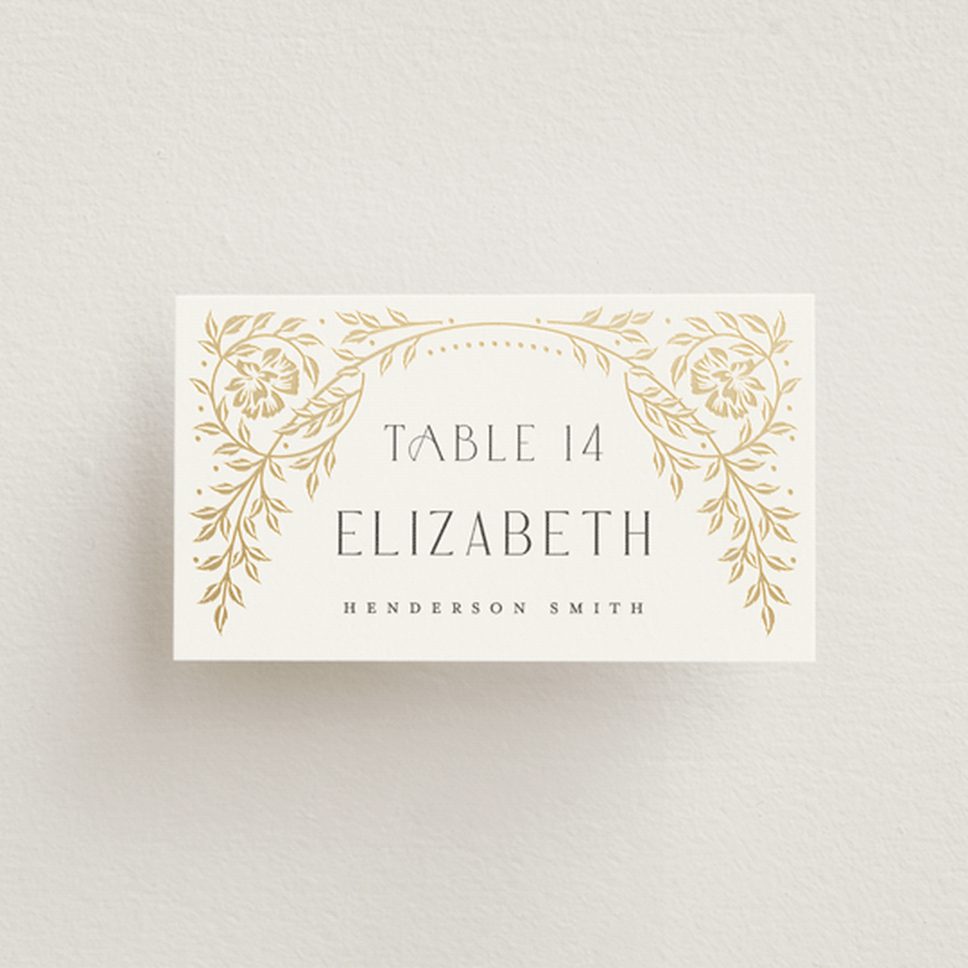 "Gilded nouveau frame" - Place Cards in Ivory by Ana de Sousa - Front
