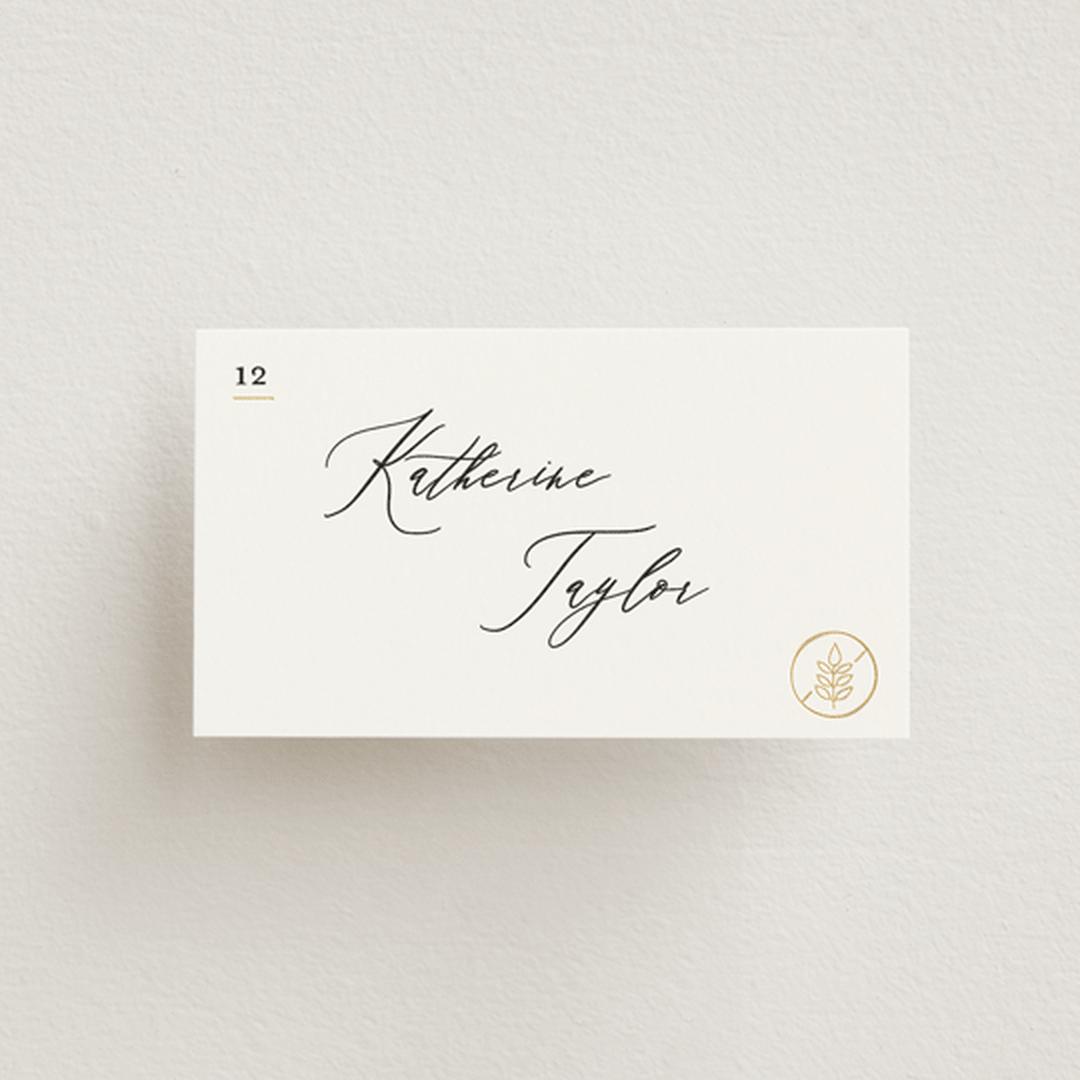 "Gilded icons" - Place Cards in Ivory by Creo Study - Front