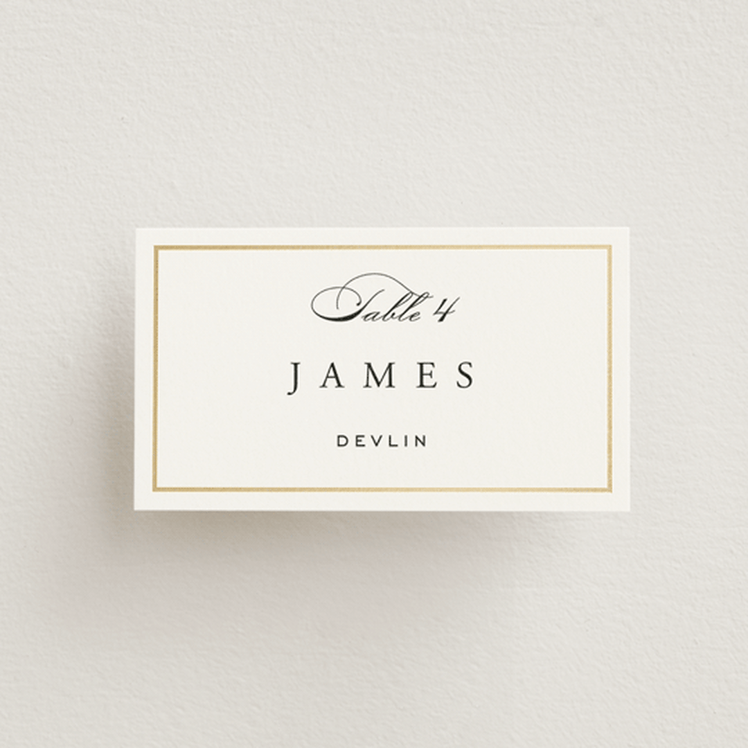 "Intertwined" - Place Cards in Pearl by Janean Hinger - Front with Free Guest Printing