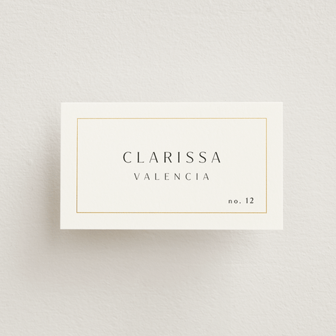 "Arcadia" - Place Cards in Silk by Kelly Schmidt - Front with Free Guest Printing