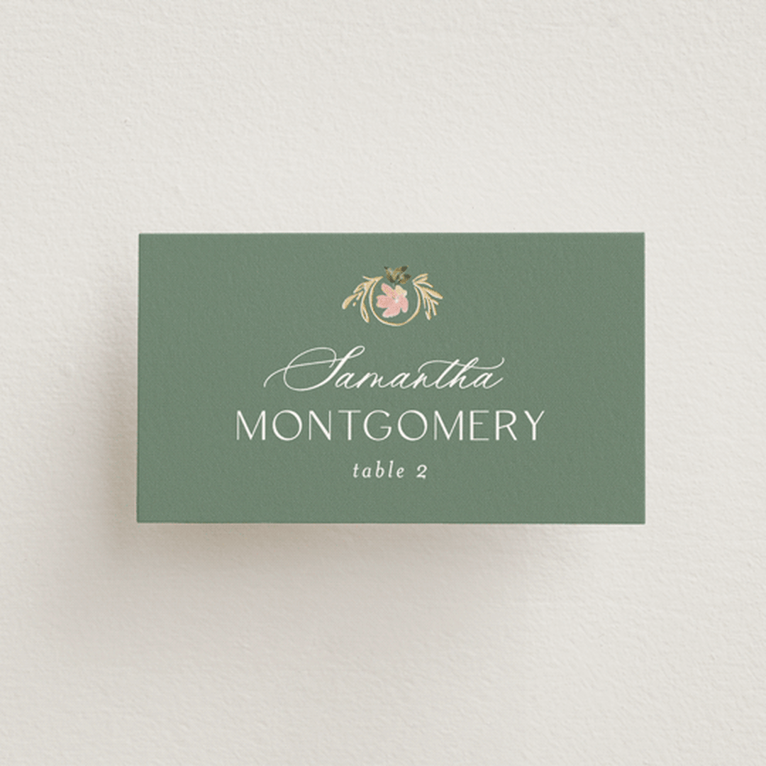 "Princess" - Place Cards in Pine by Claudia Orengo - Front with Free Guest Printing