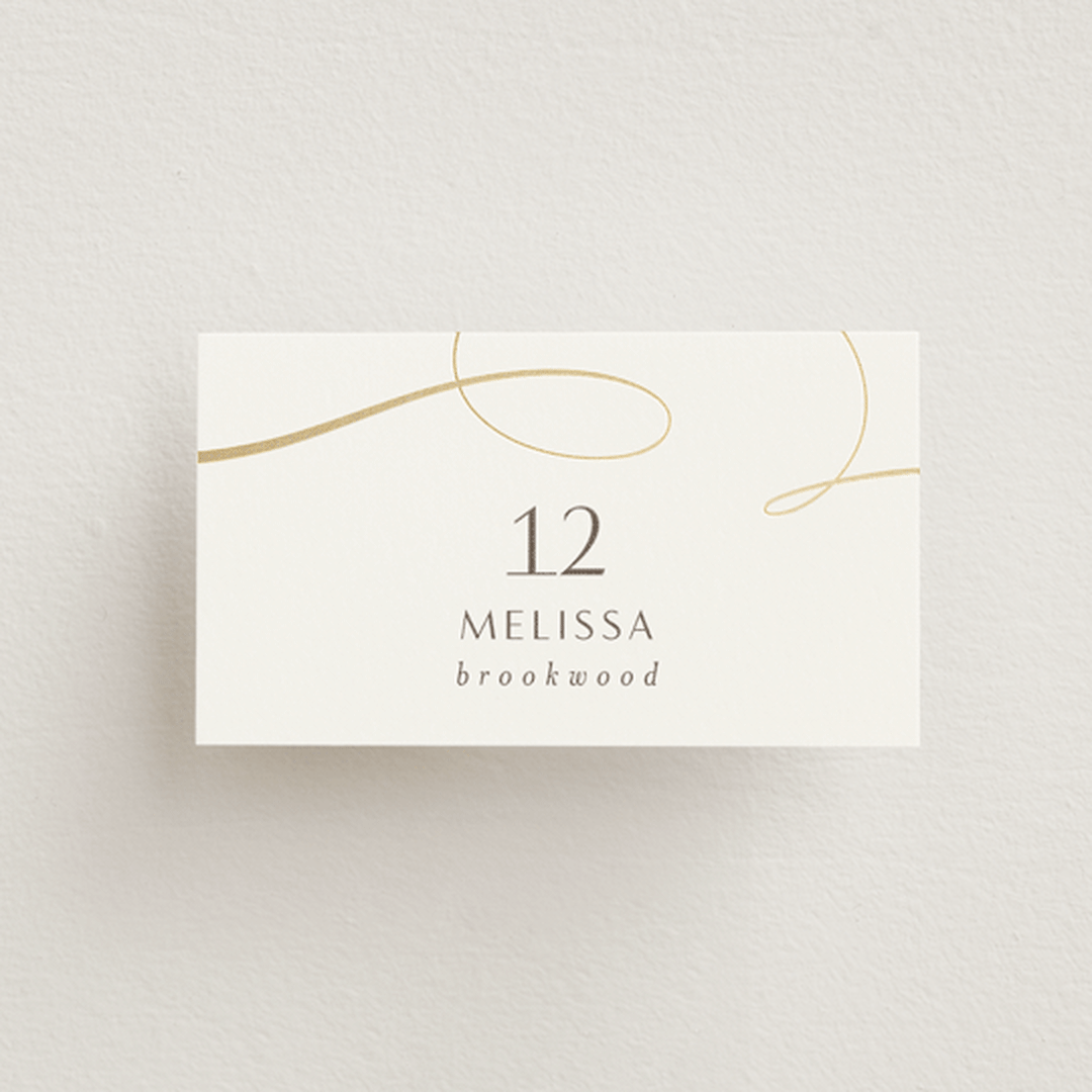 "Forever And" - Place Cards in Snow by Jen Banks - Front with Free Guest Printing