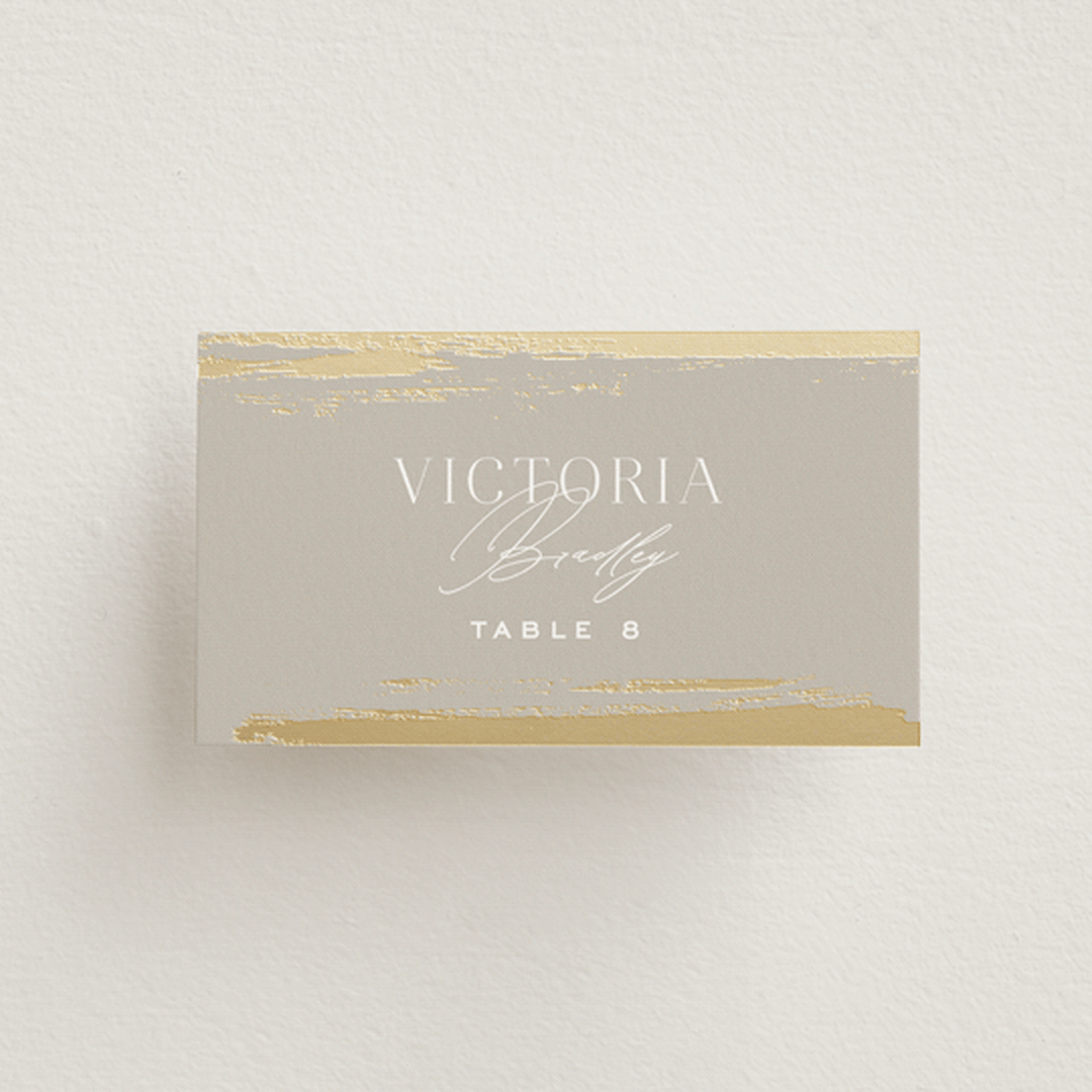 "True Love" - Place Cards in Clay by Carolyn Nicks - Front with Free Guest Printing