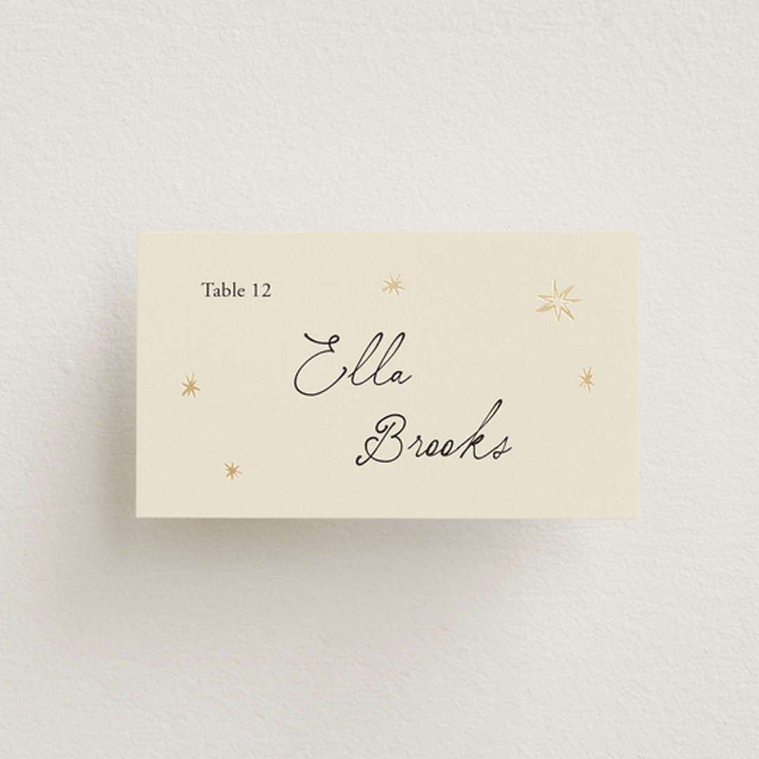 "Written in the Stars" - Place Cards in Noir by Ani Somi - Front