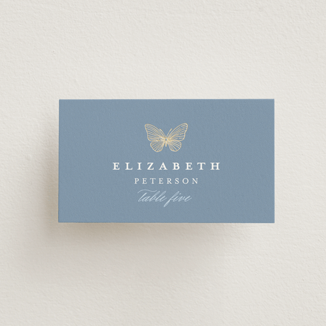 "meet me in the garden" - Place Cards in Cornflower by Grae - Front with Free Guest Printing