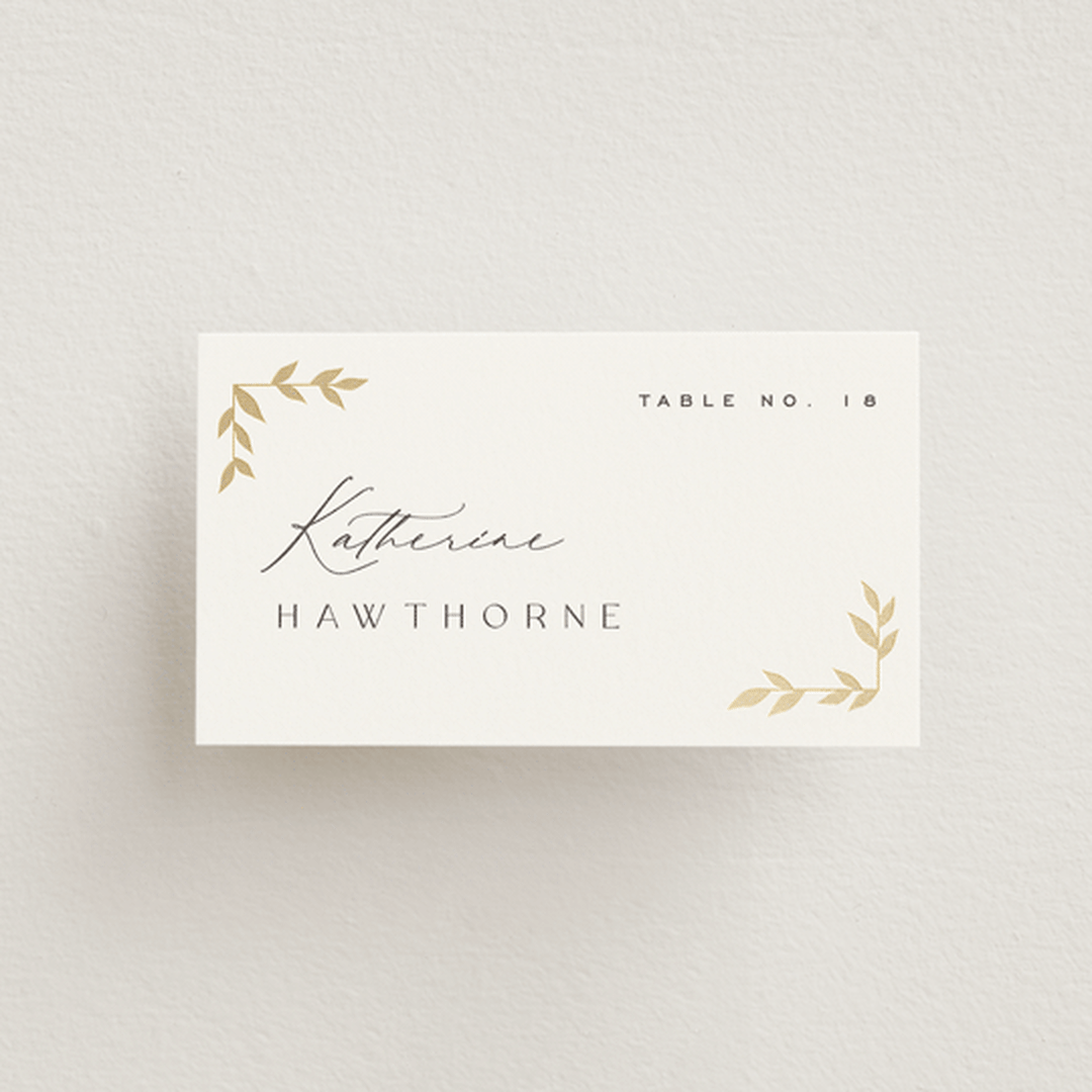 "Courtyard" - Place Cards in Lily by Owl and Toad - Front with Free Guest Printing