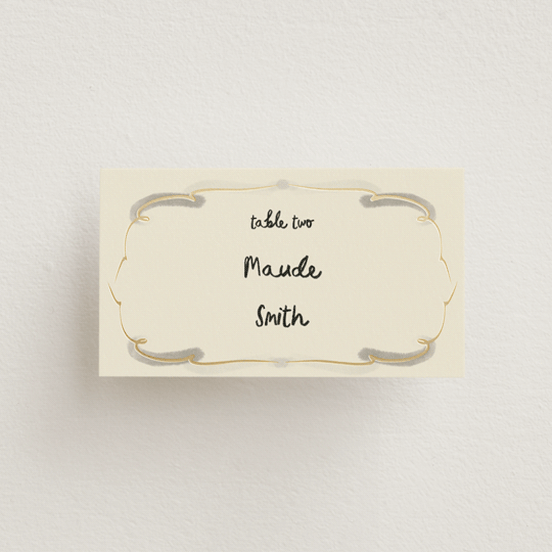 "Santa Catalina" - Place Cards in Ink Wash by Ani Somi - Front with Free Guest Printing