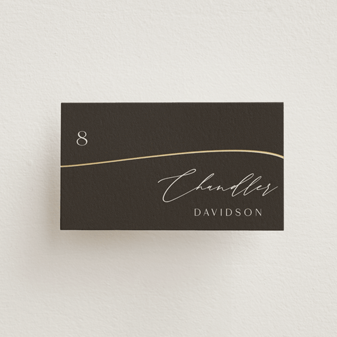"gathering" - Place Cards in Smoke by Olivia Raufman - Front with Free Guest Printing