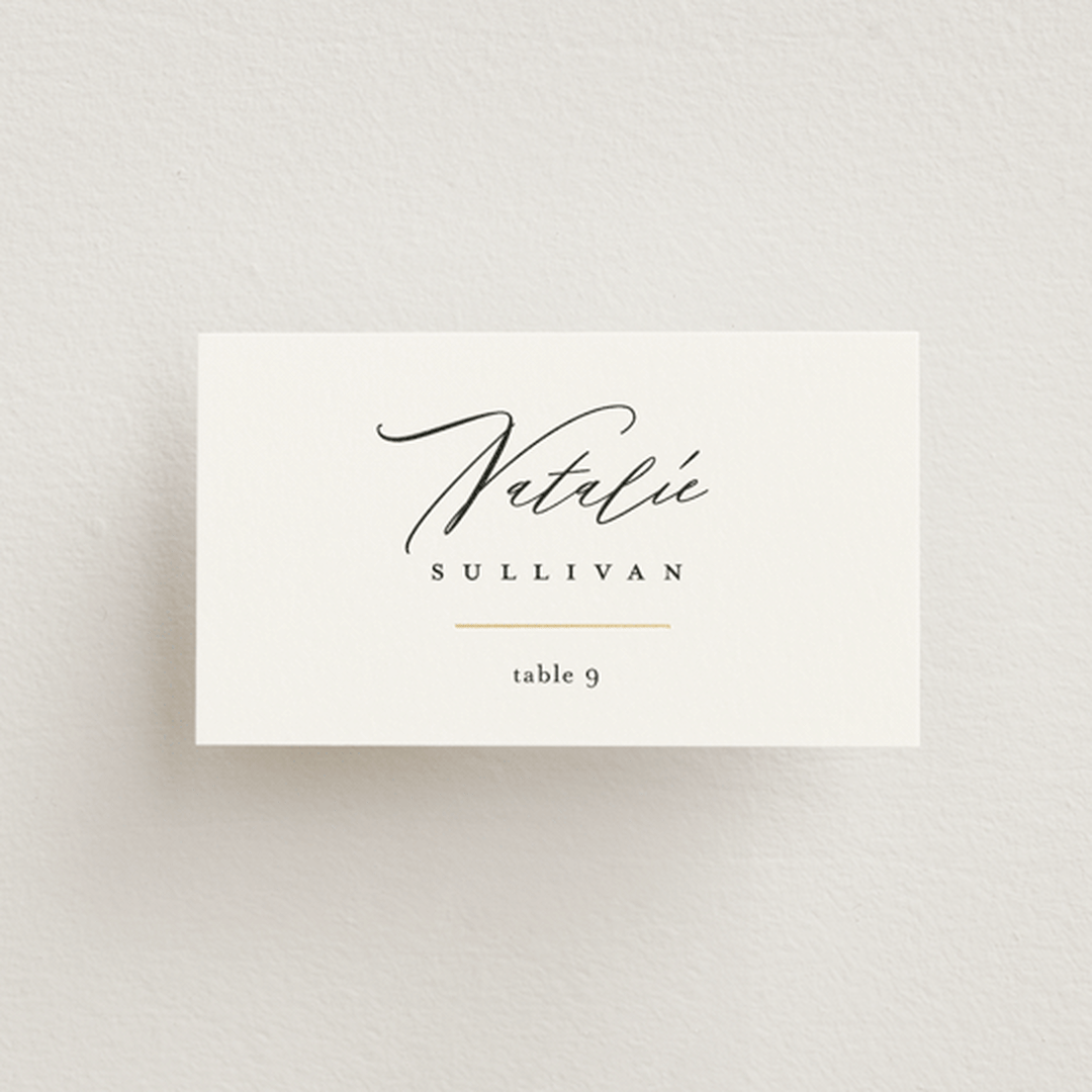 "Idyllic" - Place Cards in Sugar by Jessica Williams - Front with Free Guest Printing