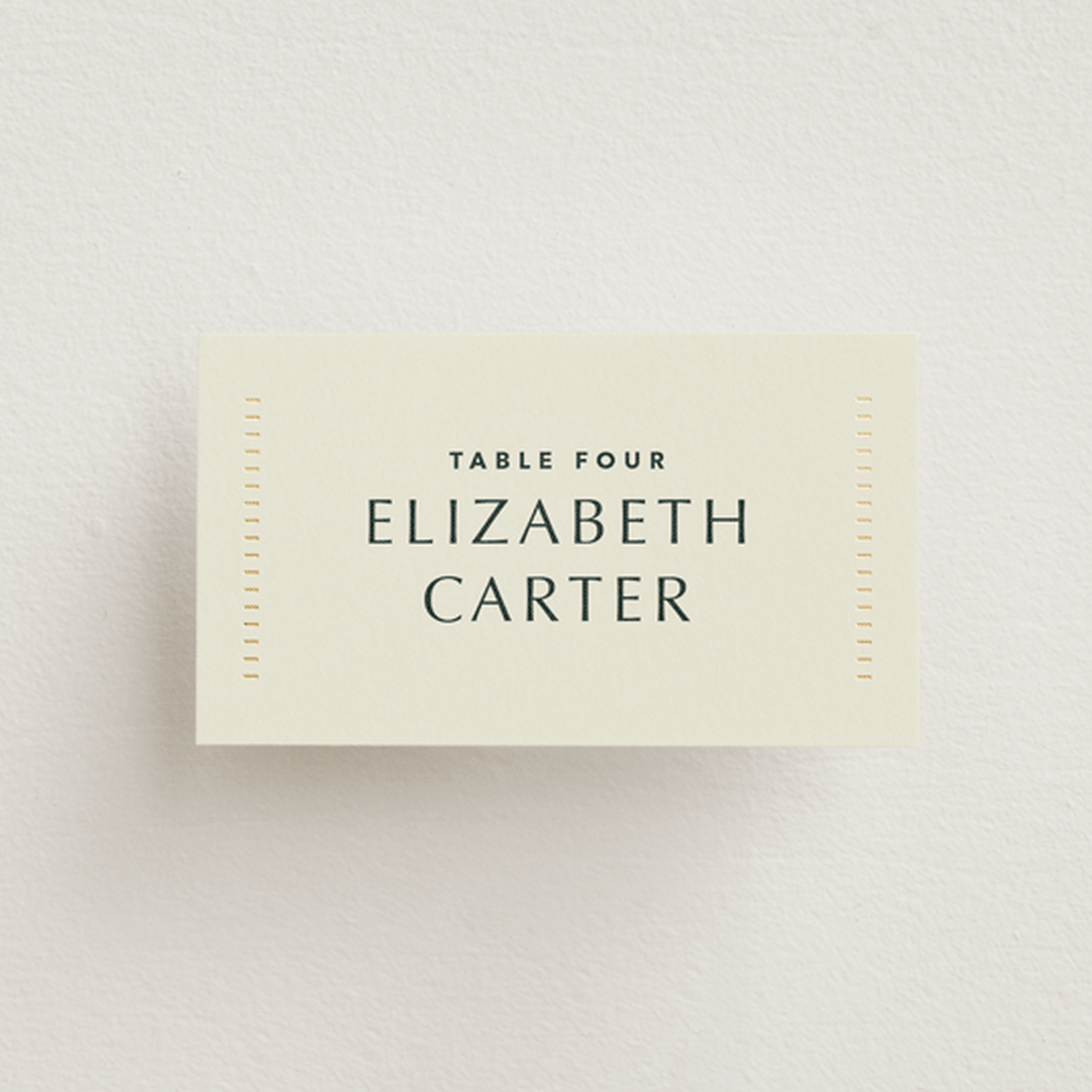 "deco arch" - Place Cards in Fir by Kindred Fields - Front with Free Guest Printing