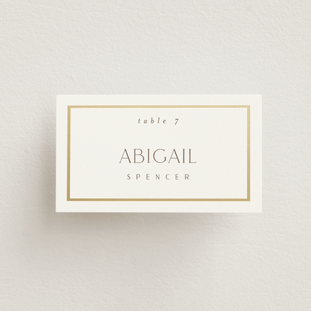 "Regal" - Place Cards in Porcelain by Nicole Walsh - Front with Free Guest Printing
