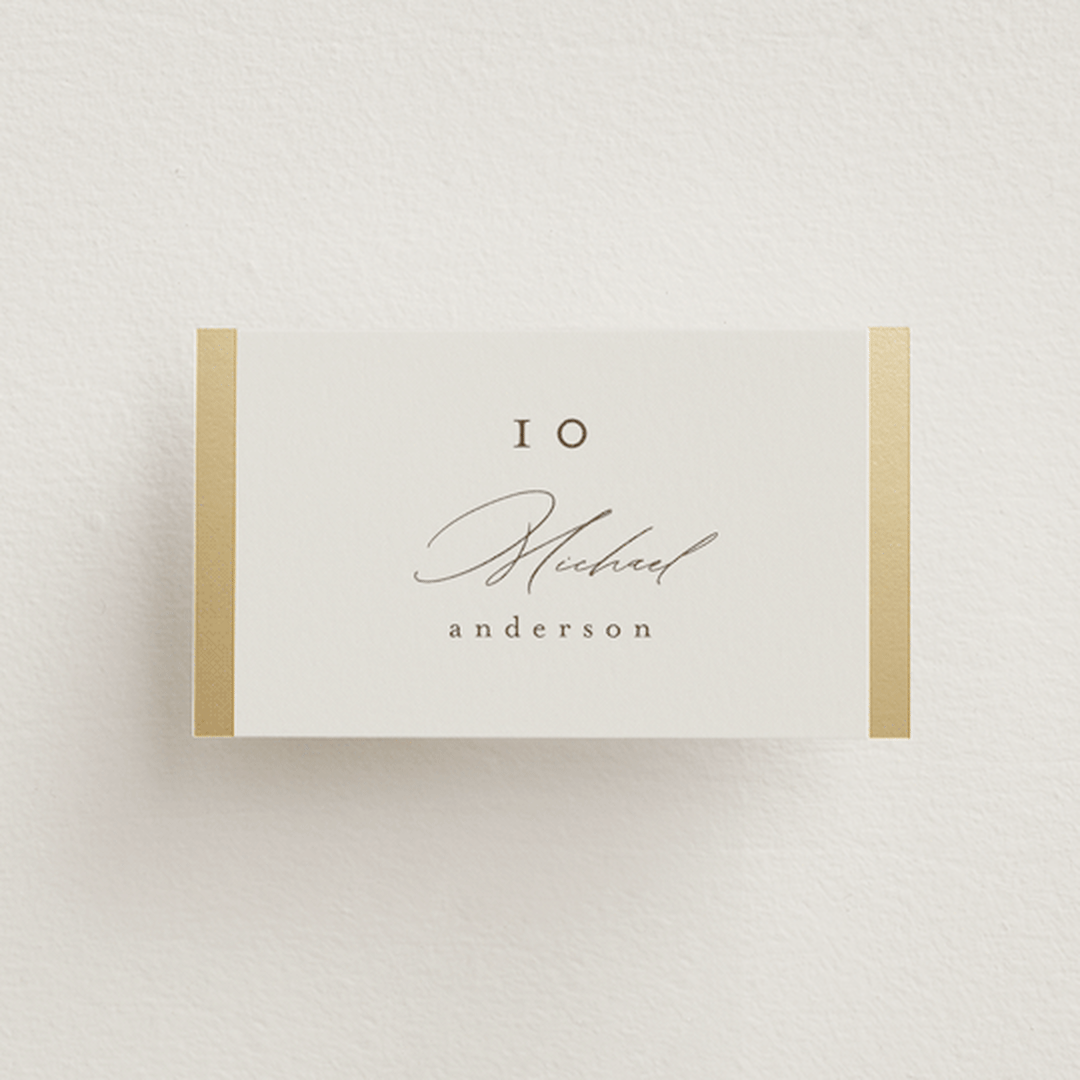 "Surround" - Place Cards in Sand by Nicole Walsh - Front with Free Guest Printing