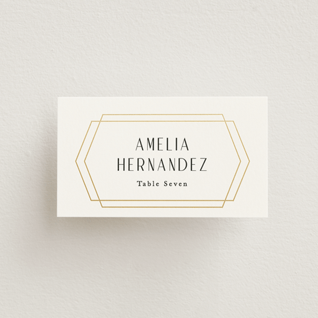 "Formally" - Place Cards in Cloud by Carly Reed Walker - Front with Free Guest Printing