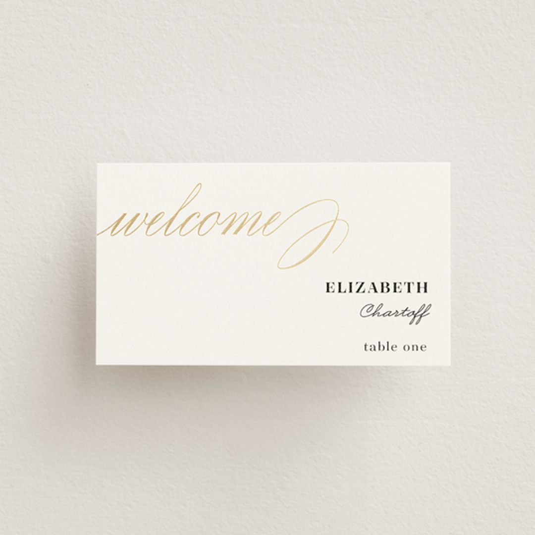 "Love" - Place Cards in Cloud by Shannon Chen of Four Wet Feet Studio - Front with Free Guest Printing