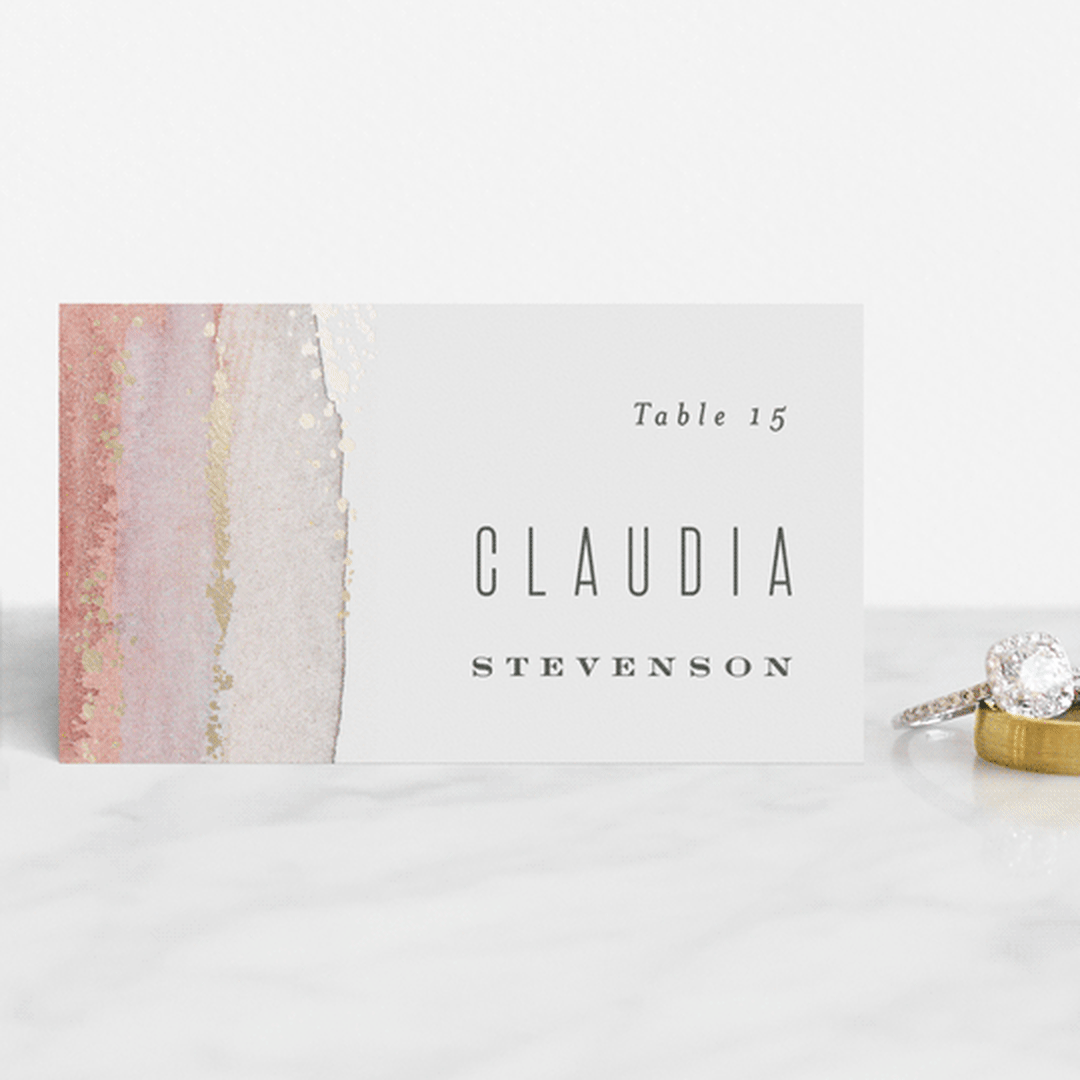 "Painted Desert" - Place Cards in Sandstone by Hooray Creative - Front with Free Guest Printing