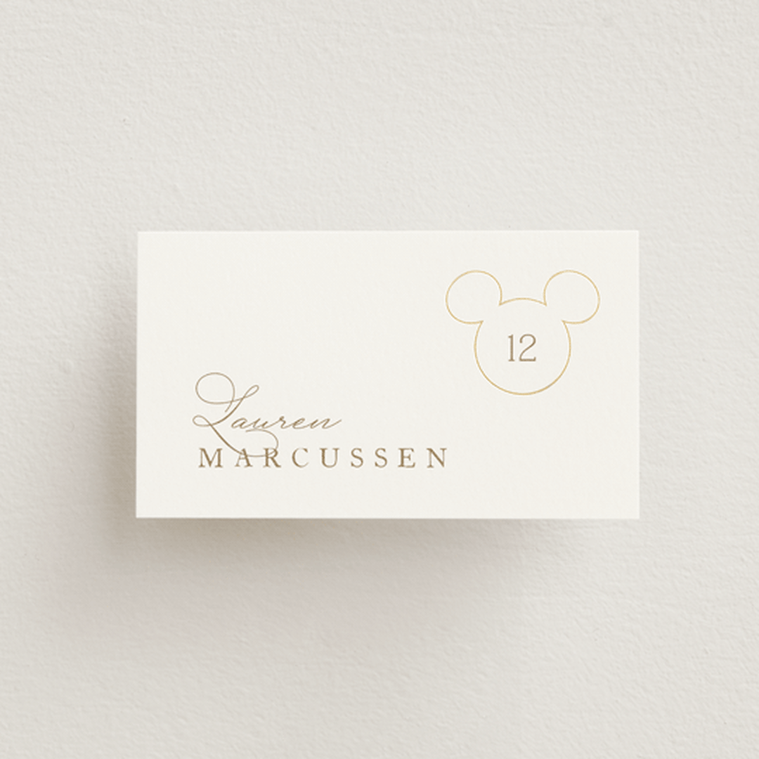 "Disney's Minimal Mickey Mouse" - Place Cards in Celebration by Jennifer Postorino - Front with Free Guest Printing