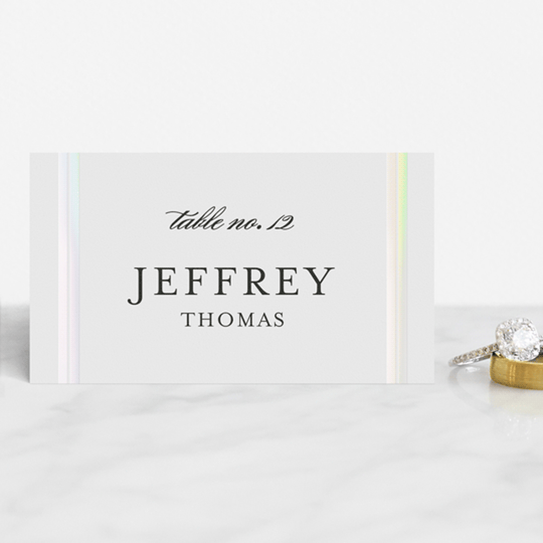 "Gilded Frame" - Gloss-Press® Place Cards in Cloud by Stacey Meacham - Front with Free Guest Printing