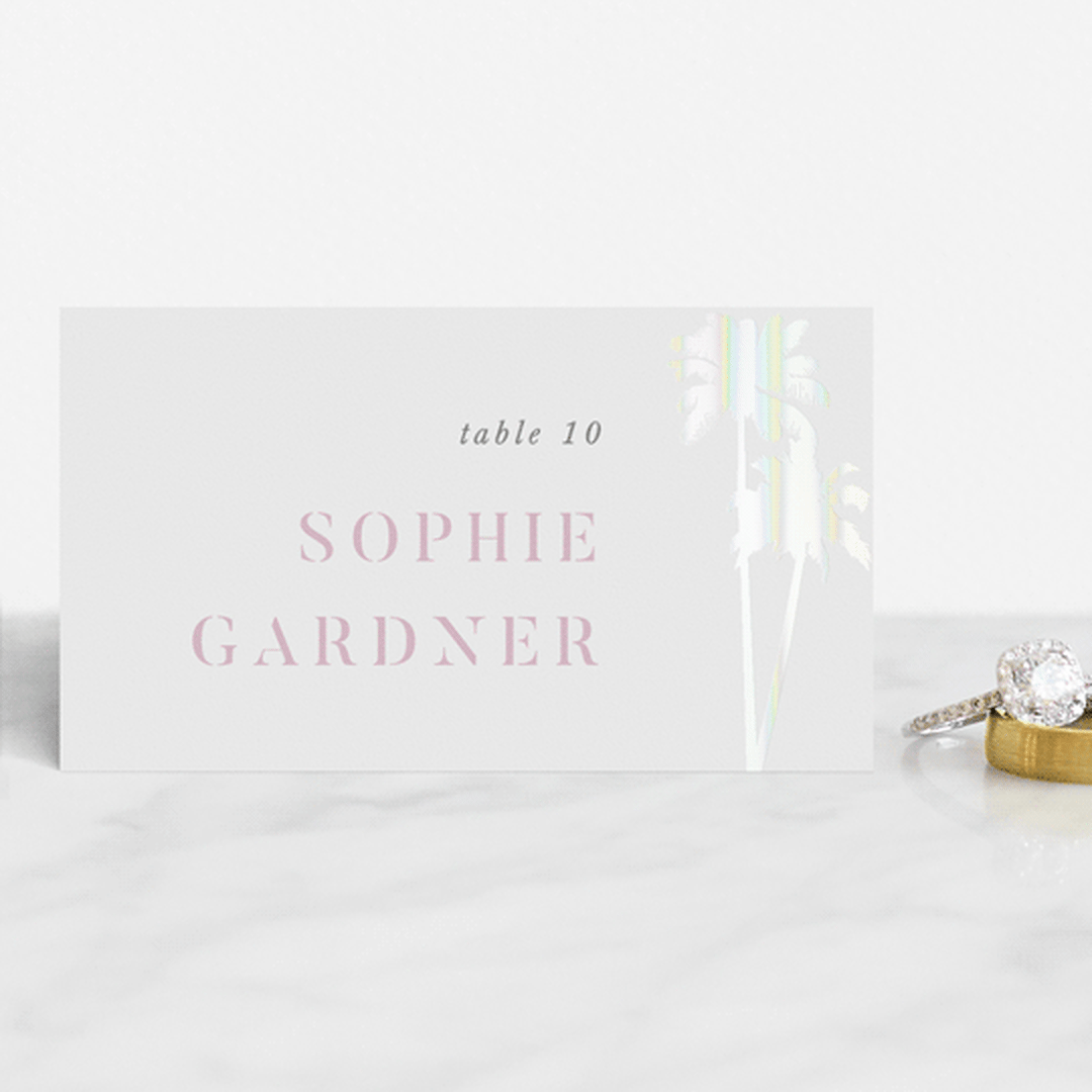 "Sunset by the Sea" - Gloss-Press® Place Cards in Ombre by lulu and isabelle - Front with Free Guest Printing