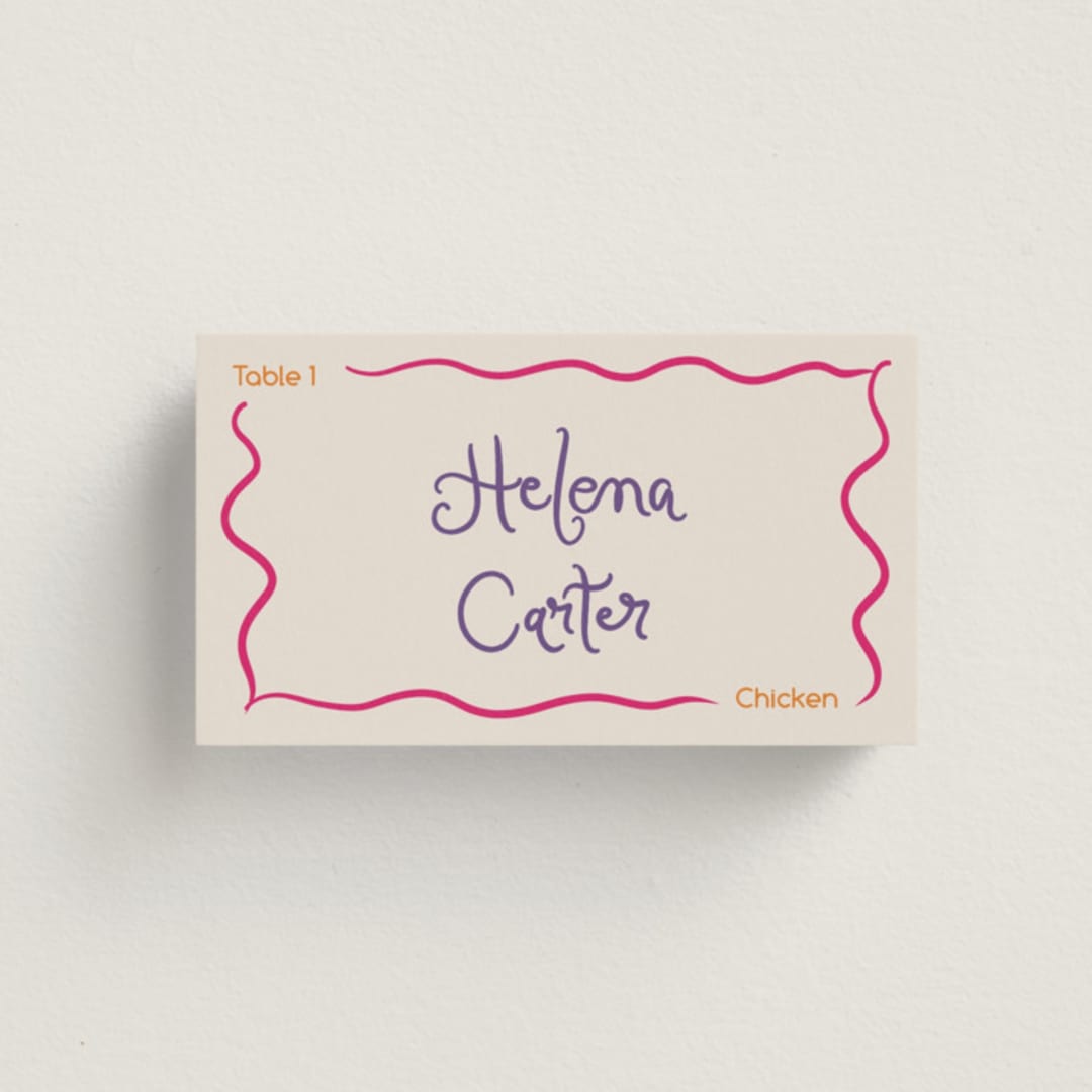 "Swoop Meal Choice Placards" - Place Cards - Chicken in Marmalade by Madison Kic - Front with Free Guest Printing
