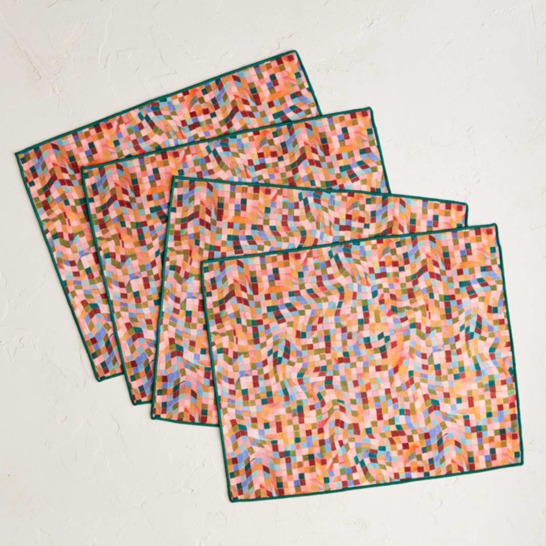 "Good Things Take Time" - Placemats in Vibrant by Kimberly Young - Placemats, Set of 4