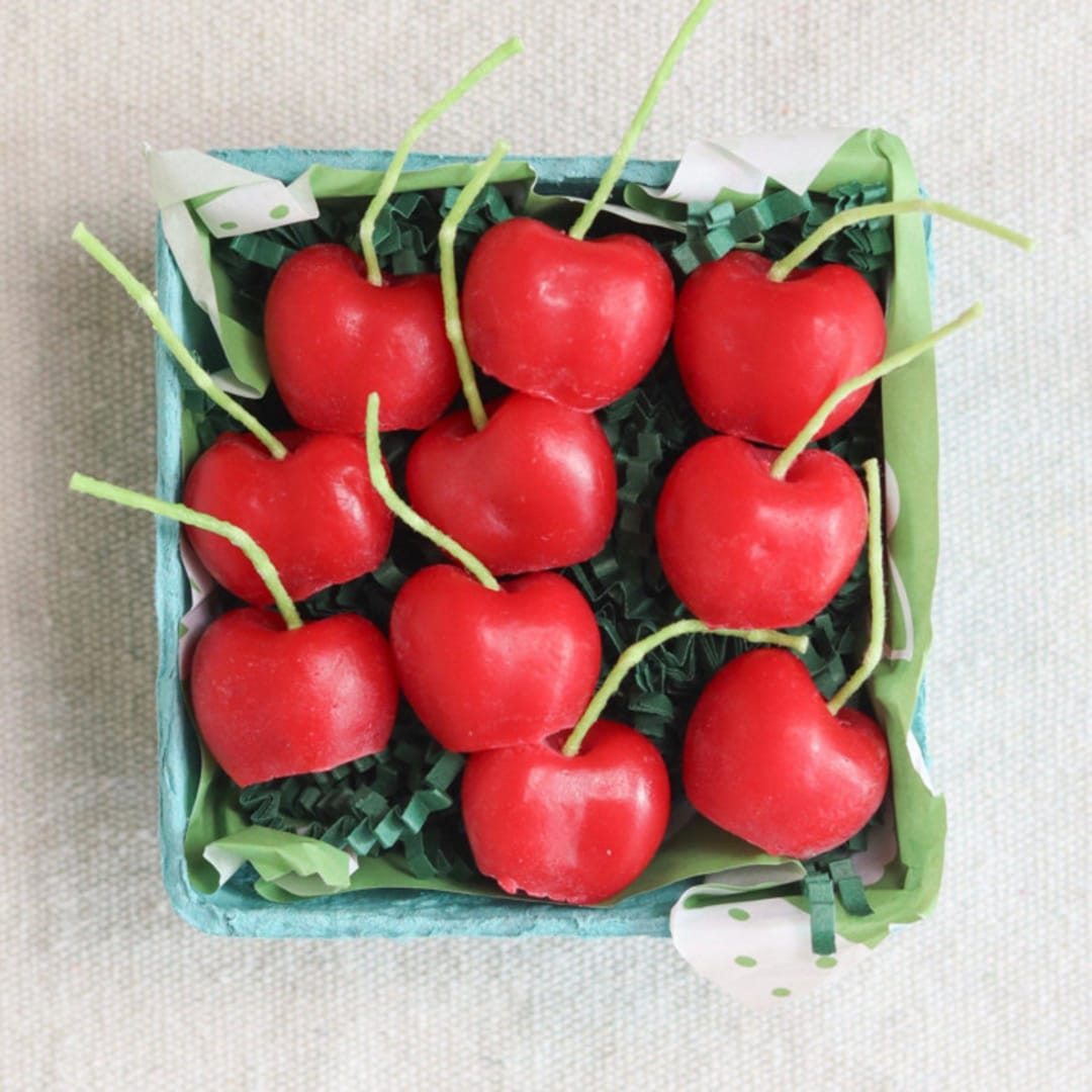 "Cherry Birthday Beeswax Candles" - Party Candles in multicolorassorted-colors by Happy Organics