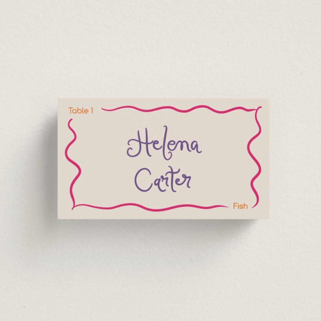 "Swoop Meal Choice Placards" - Place Cards - Fish in Marmalade by Madison Kic - Front with Free Guest Printing