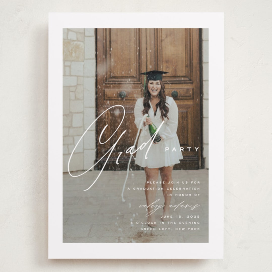 "Party Time" - Graduation Party Invitations in Paper by Yuliya Evseeva - Front