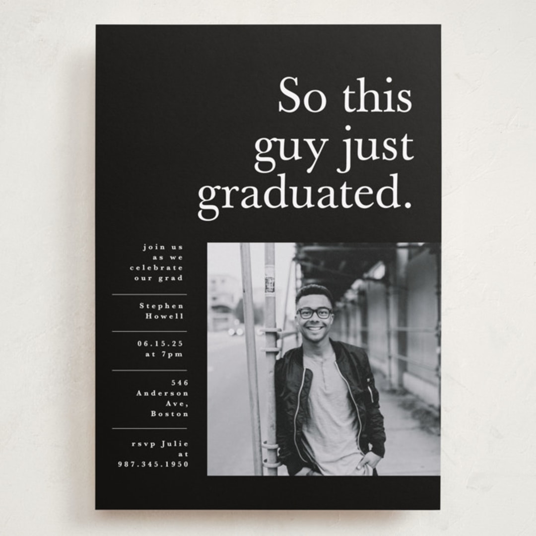 "Still Graduating" - Graduation Party Invitations in Jett by Corinne Malesic - Front
