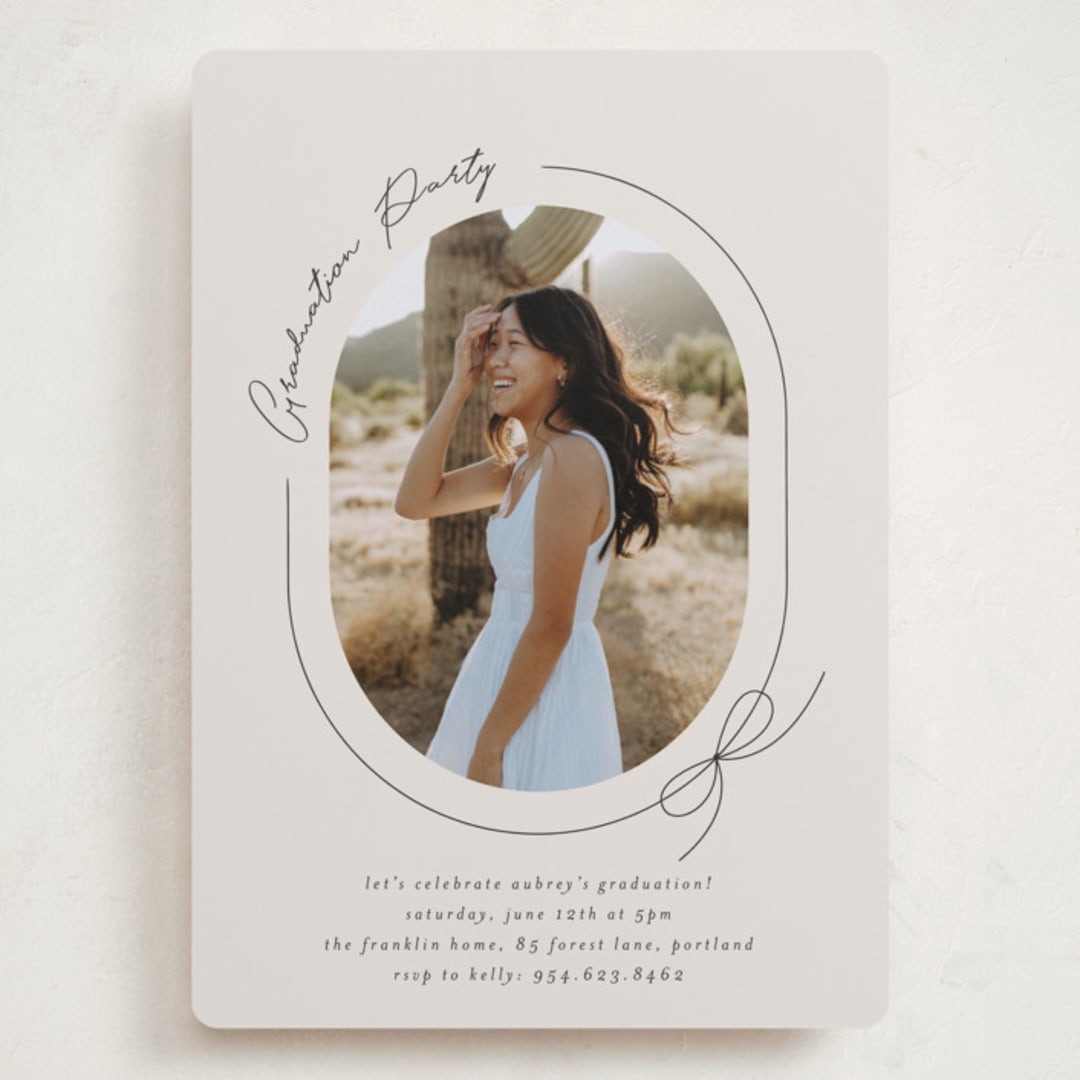 "Etna" - Graduation Party Invitations in Latte by Blustery August - Front