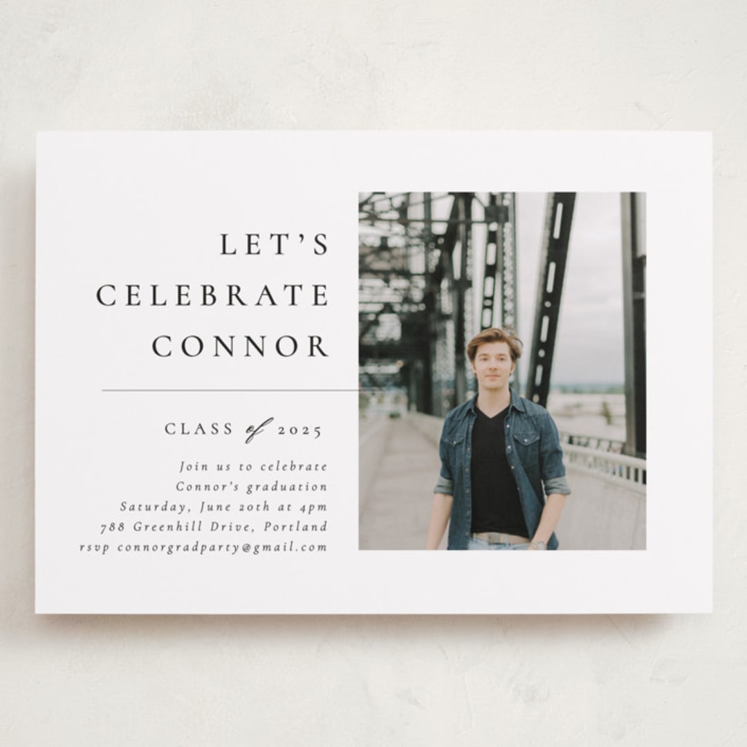 "Divided" - Graduation Party Invitations in Snow by Meggy Masters - Front