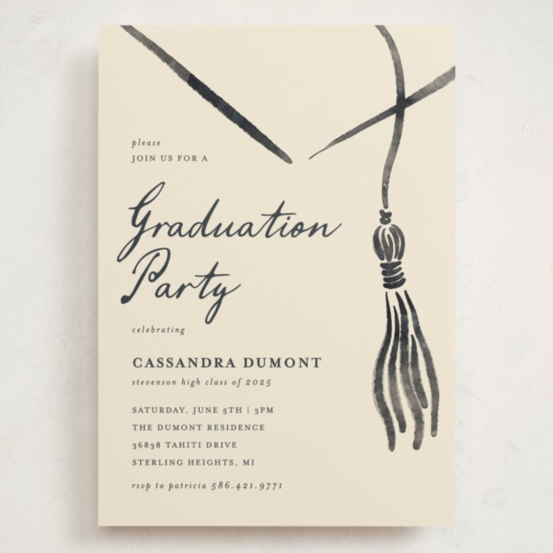 "Inked" - Graduation Party Invitations in Ink by Jamie Alexander - Front