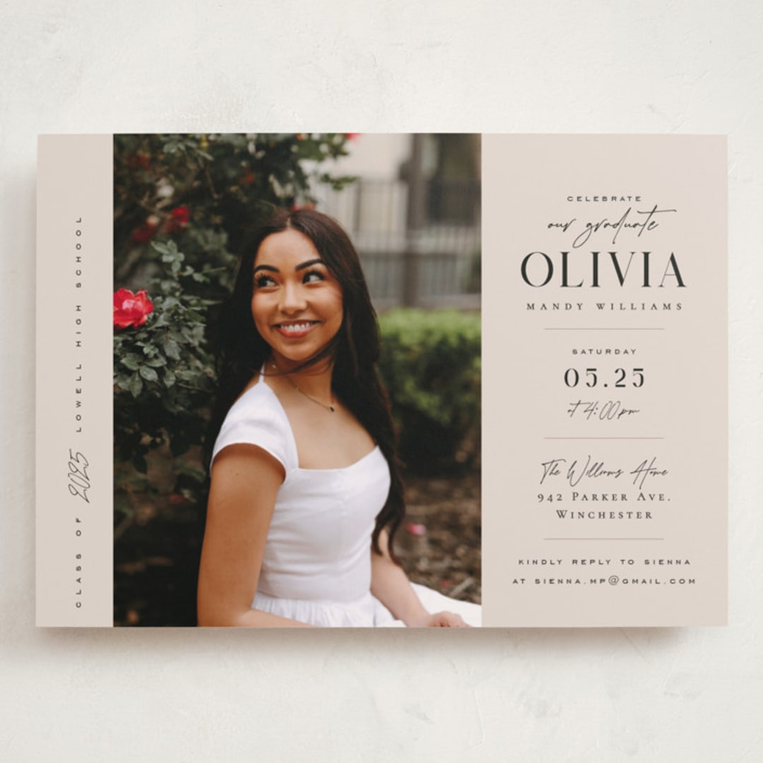 "Invitation with photo" - Graduation Party Invitations in Petal by Orasie - Front