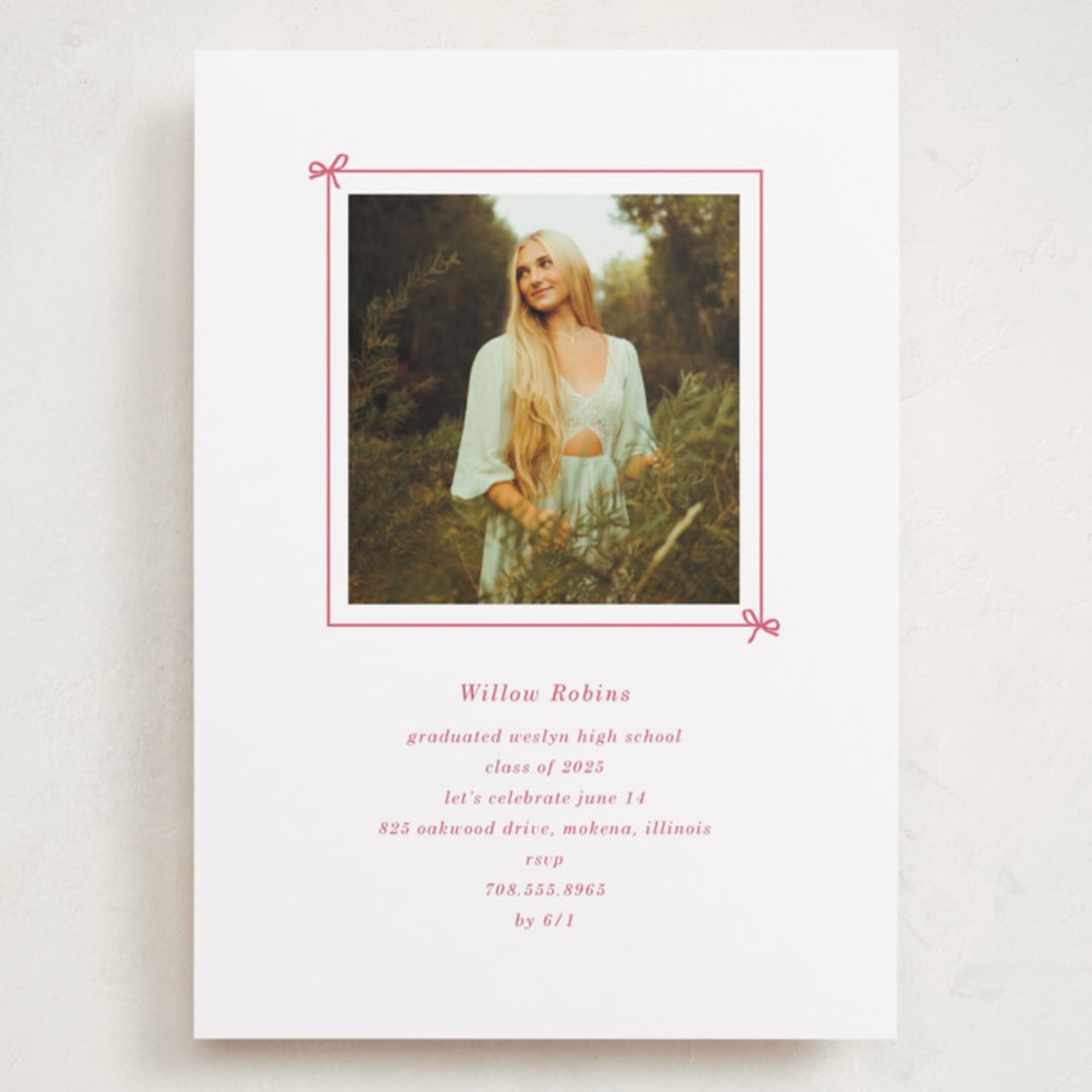 "PhotoBook" - Graduation Party Invitations in Peony by Baumbirdy - Front