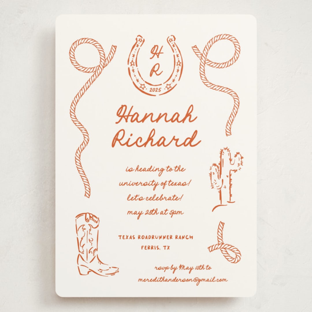 "Western" - Graduation Party Invitations in Bronco by Claudia Orengo - Front