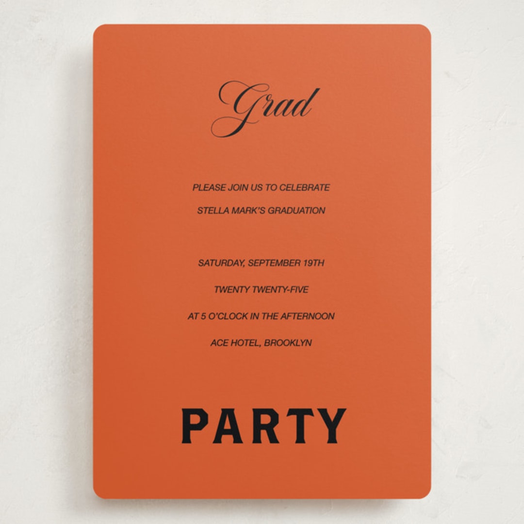 "Bold and Demure" - Graduation Party Invitations in Amaro by Claire - Front