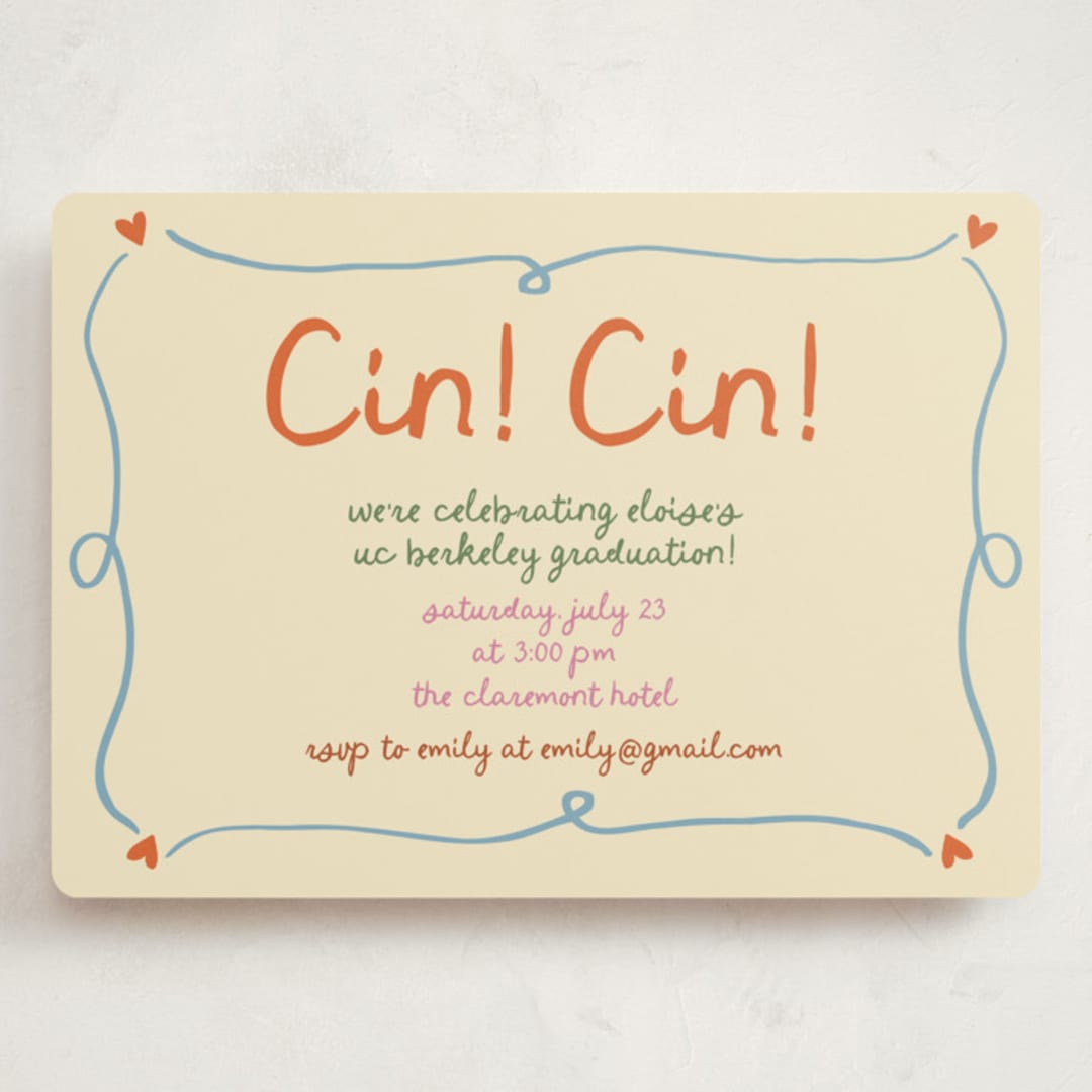"Cin cin" - Graduation Party Invitations in Verona by Stephanie Heinrich Godbout - Front