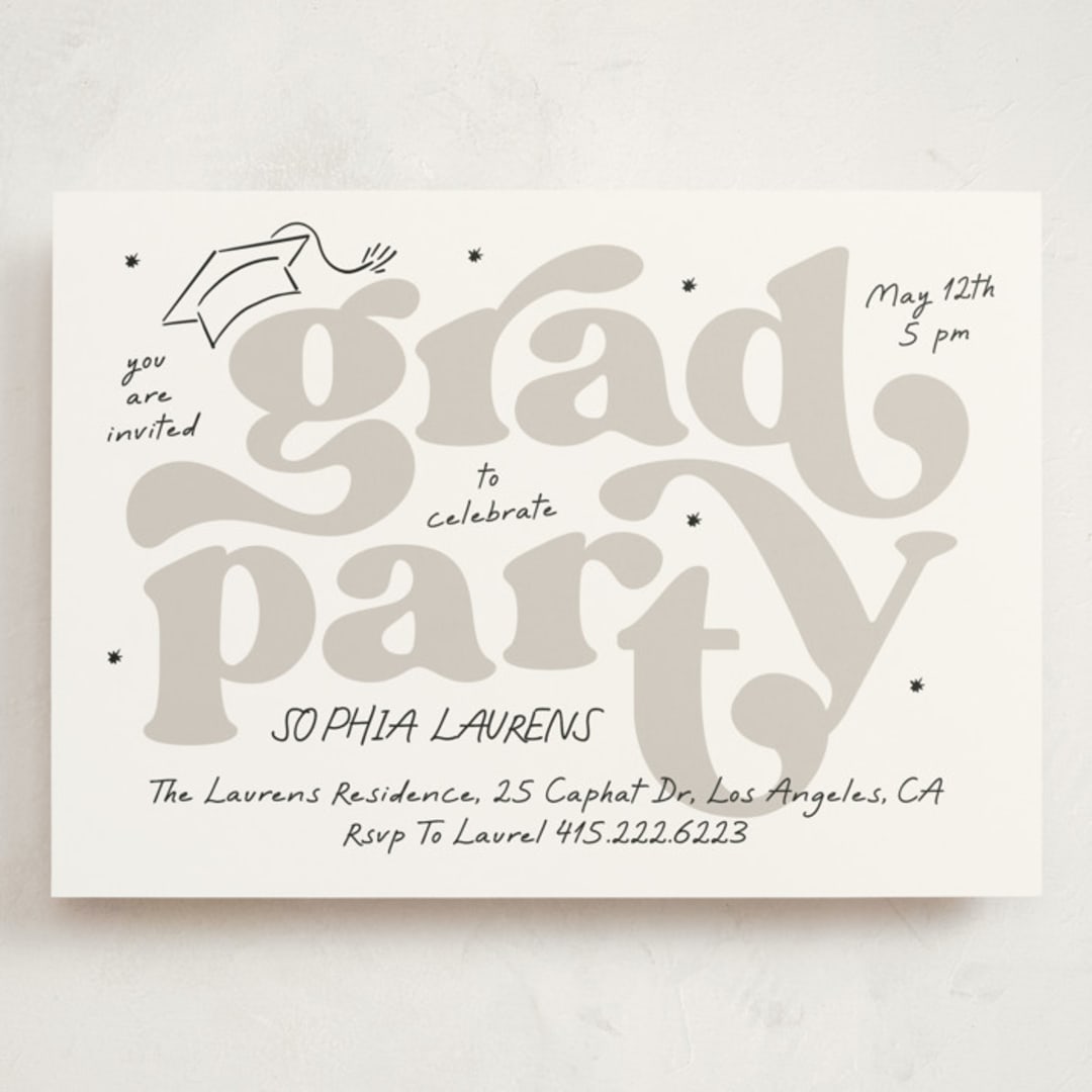 "Marker" - Graduation Party Invitations in Ink by Tamara Hilje - Front