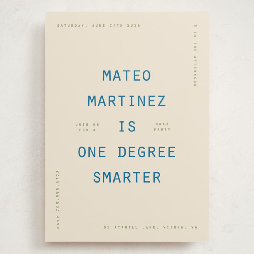 "degree" - Graduation Party Invitations in Sky by Owl and Toad - Front