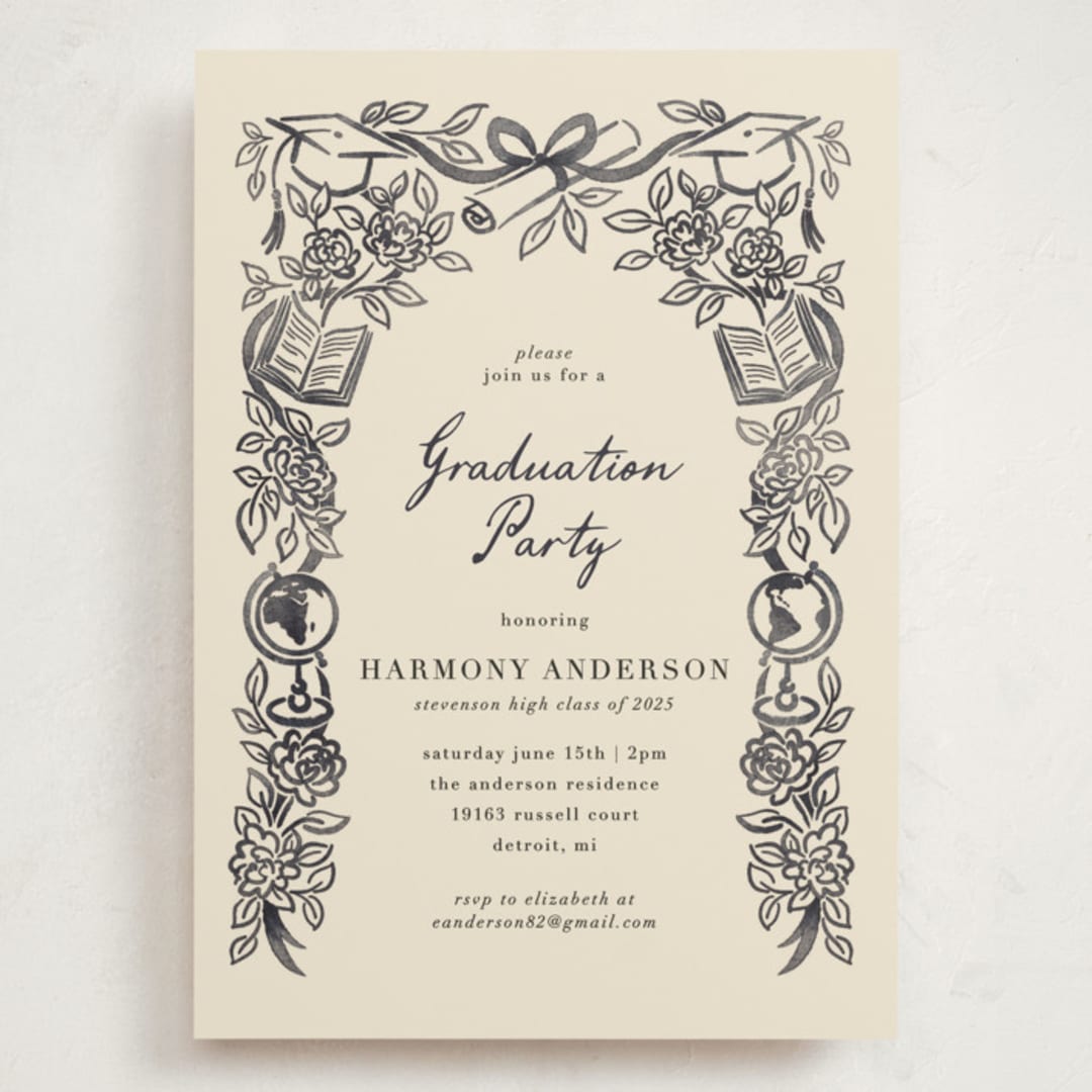 "future in bloom" - Graduation Party Invitations in Ink by Jamie Alexander - Front