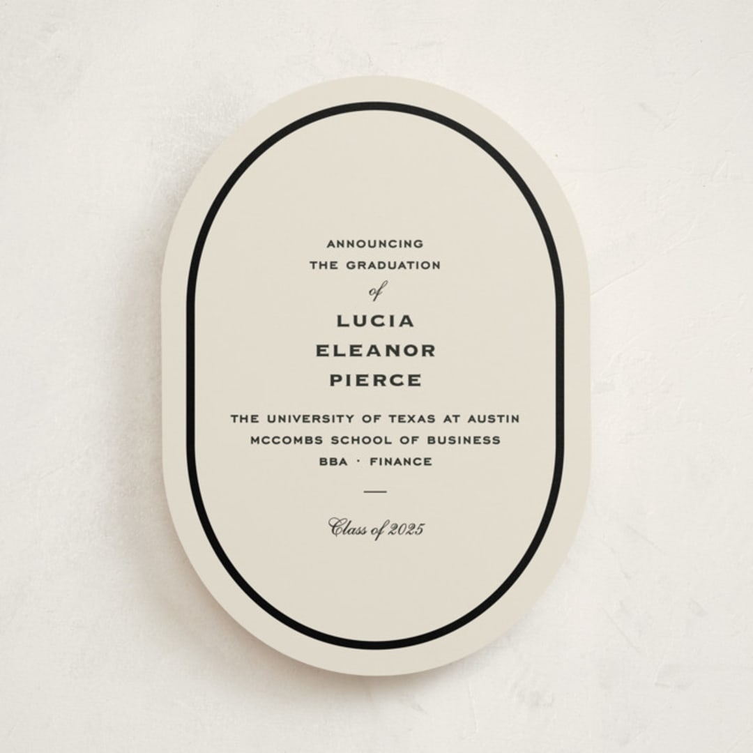 "Commence" - Graduation Announcements in Tuxedo by Megan Davis - Front