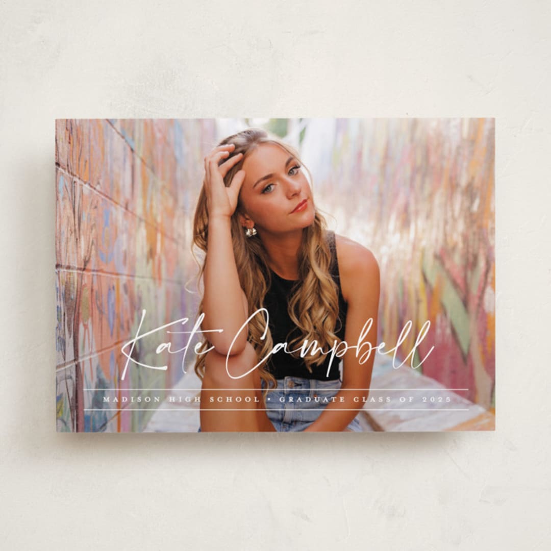 "Signature Grad" - Graduation Announcements in Linen by Erica Krystek - Front