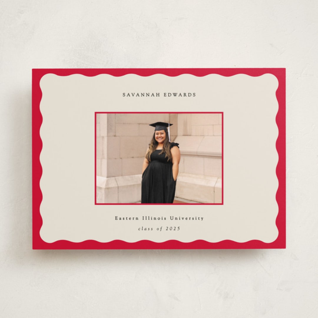 "Decorative Frame" - Graduation Announcements in Crimson by Baumbirdy - Front