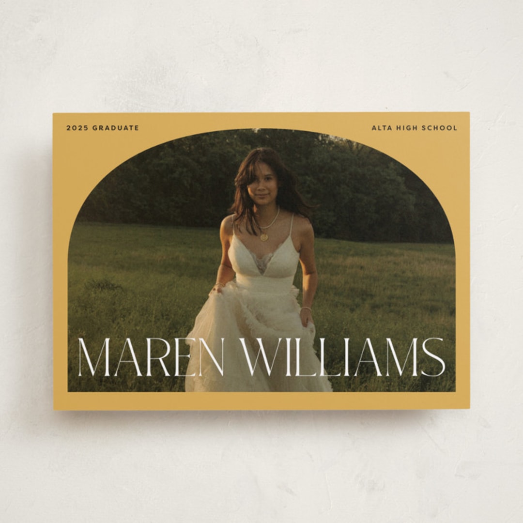 "In Vogue" - Graduation Announcements in Sunshine by Robert and Stella - Front