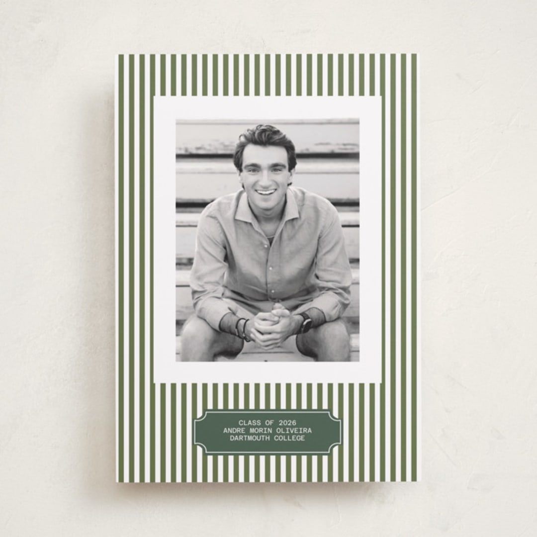 "Stripes of Success" - Graduation Announcements in Pine by Sherley Ferreira - Front