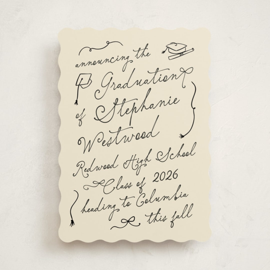 "Take a bow" - Graduation Announcements in Bamboo by Creo Study - Front