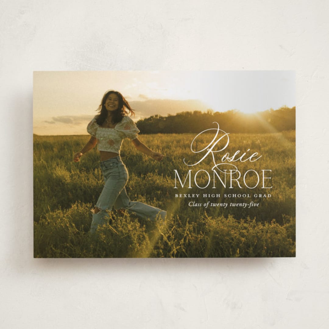 "Classic Allure" - Graduation Announcements in Cotton by Oscar and Emma - Karly Depew - Front