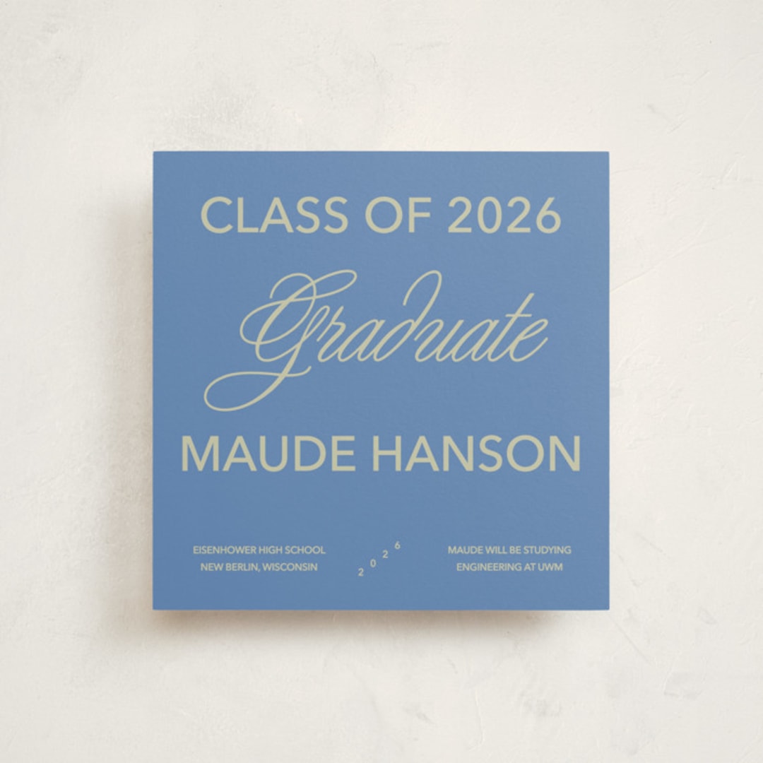 "New Style" - Graduation Announcements in Denim by Inkblot Design - Front