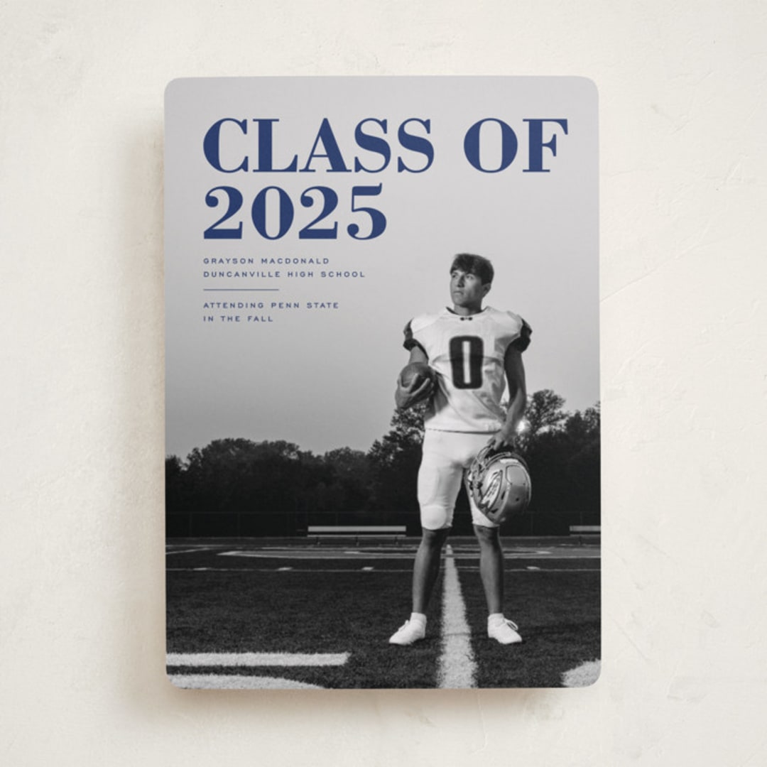 "Bold Headline" - Graduation Announcements in Midnight by Emily Sabol Goss - Front