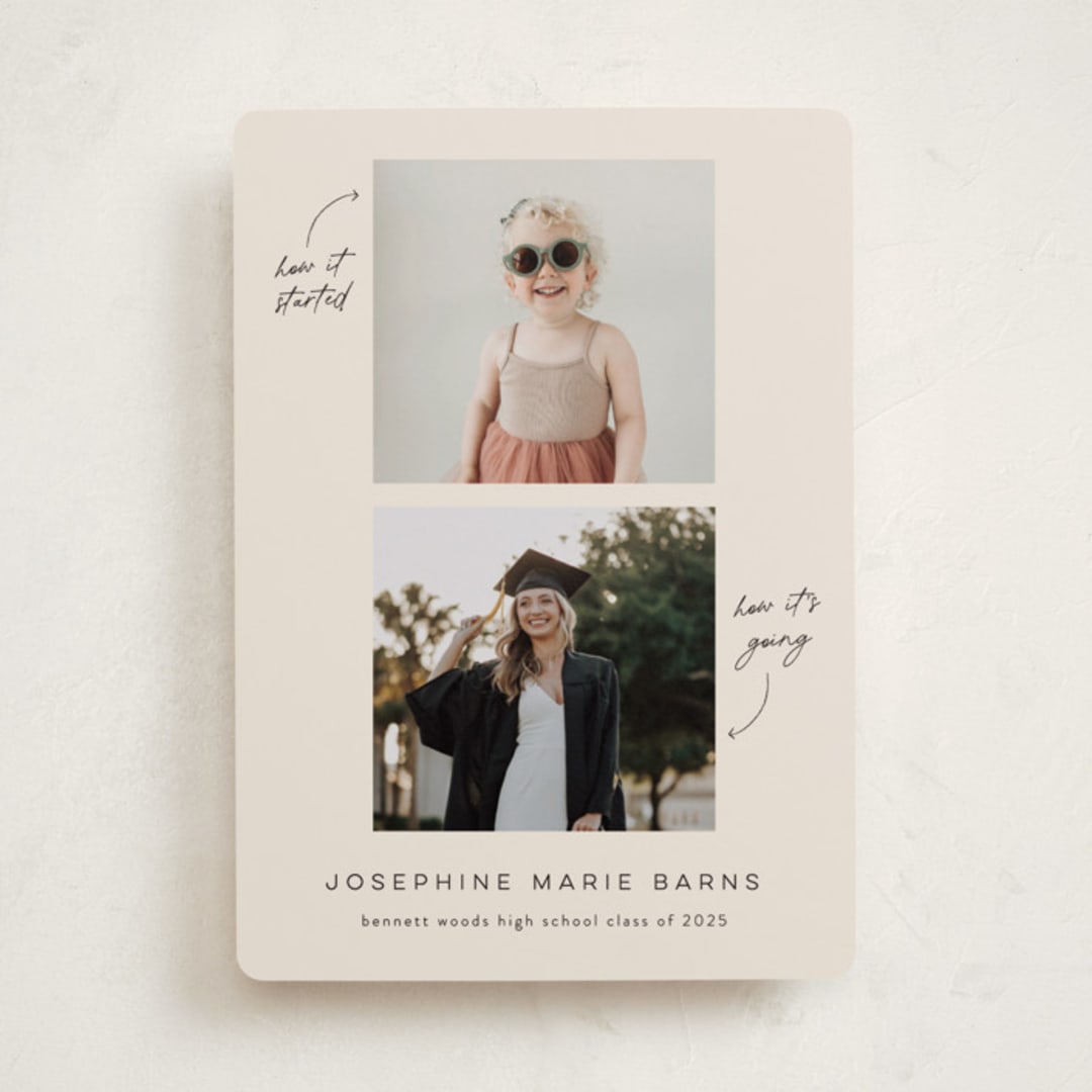 "Simple Timeline" - Graduation Announcements in Classic Black by Ashley DeMeyere - Front