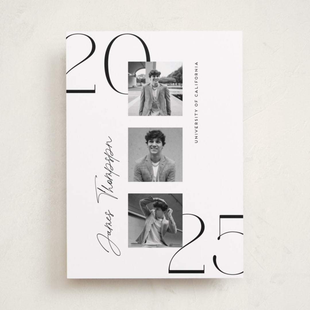 "Stacked" - Graduation Announcements in Ivory by Monika Torun - Front